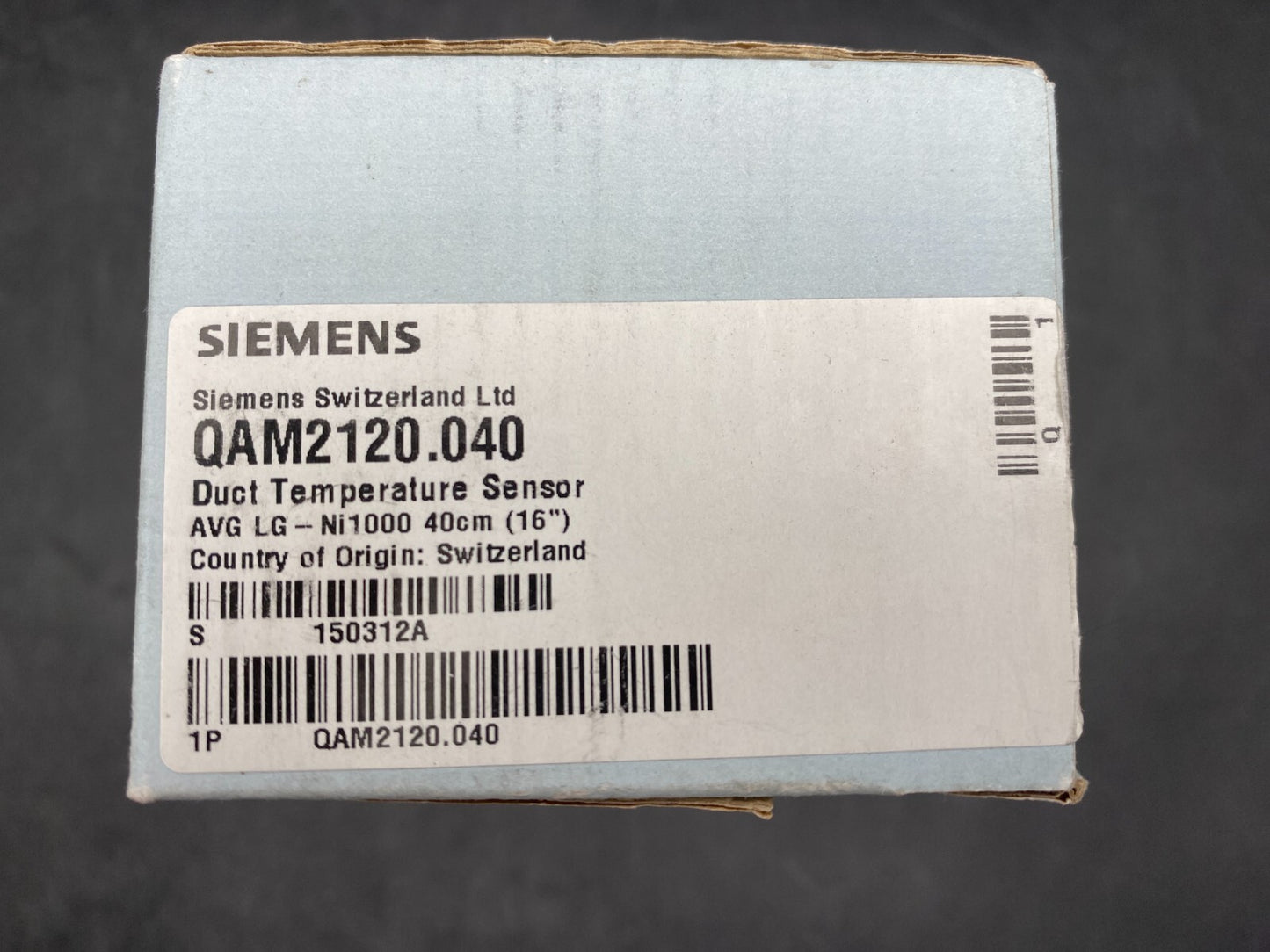 SIEMENS QAM2120.040 DUCT TEMPERATURE SENSOR - KLR Automation