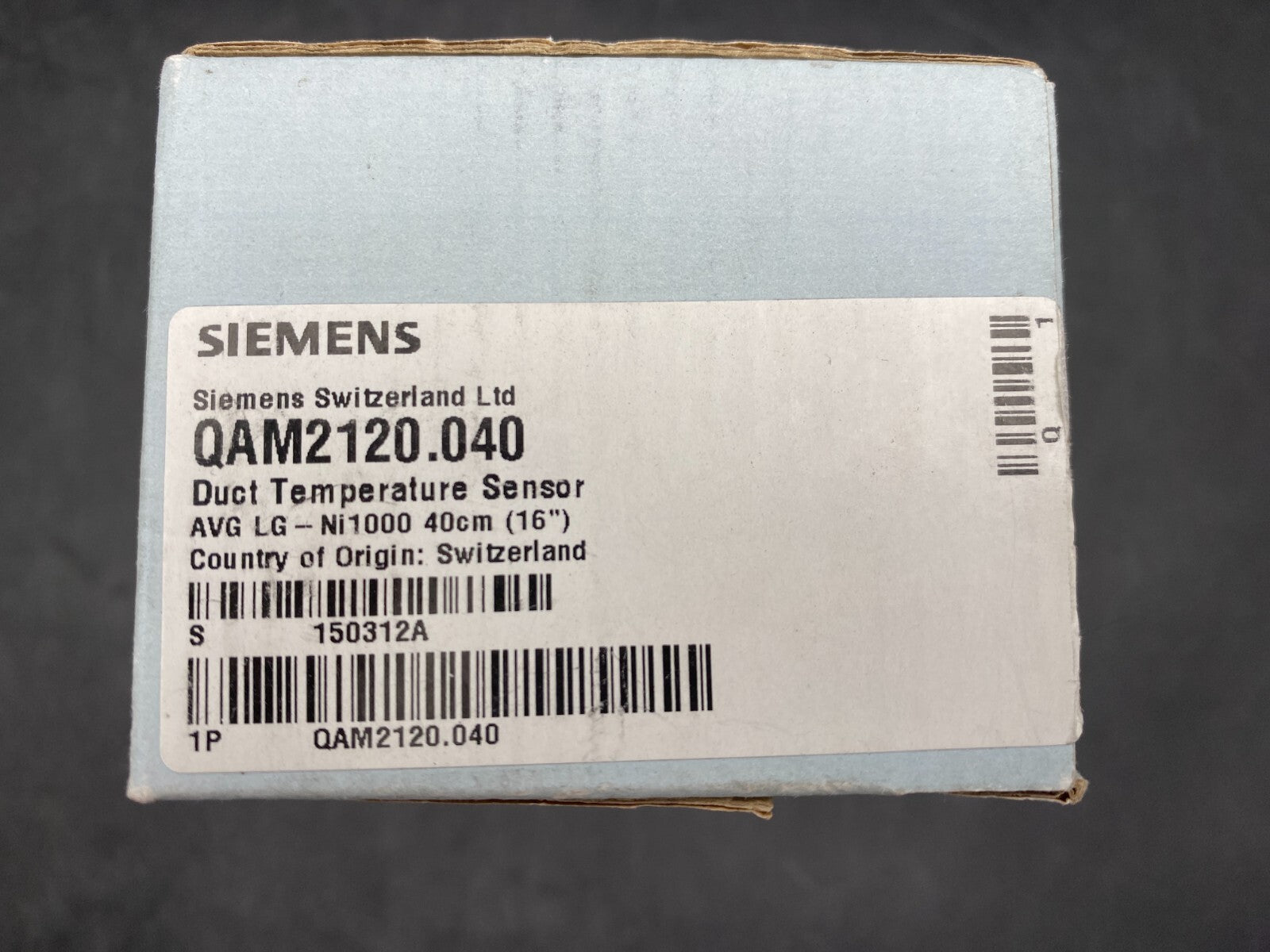 SIEMENS QAM2120.040 DUCT TEMPERATURE SENSOR - KLR Automation