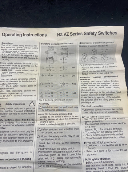 EUCHNER NZ1VZ - 528EL060 NZ1VZ - 528 E L060 SAFETY SWITCH - KLR Automation