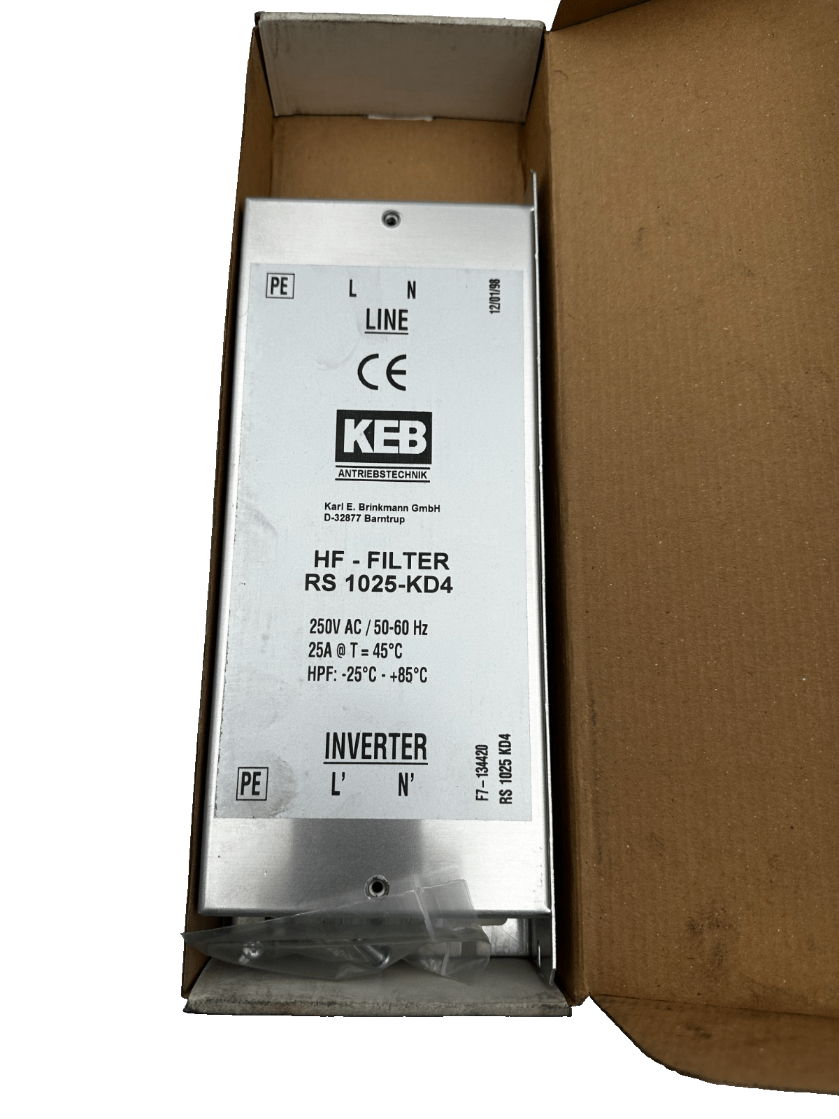 KEB HF - FILTER RS 1025 - KD4 - KLR Automation