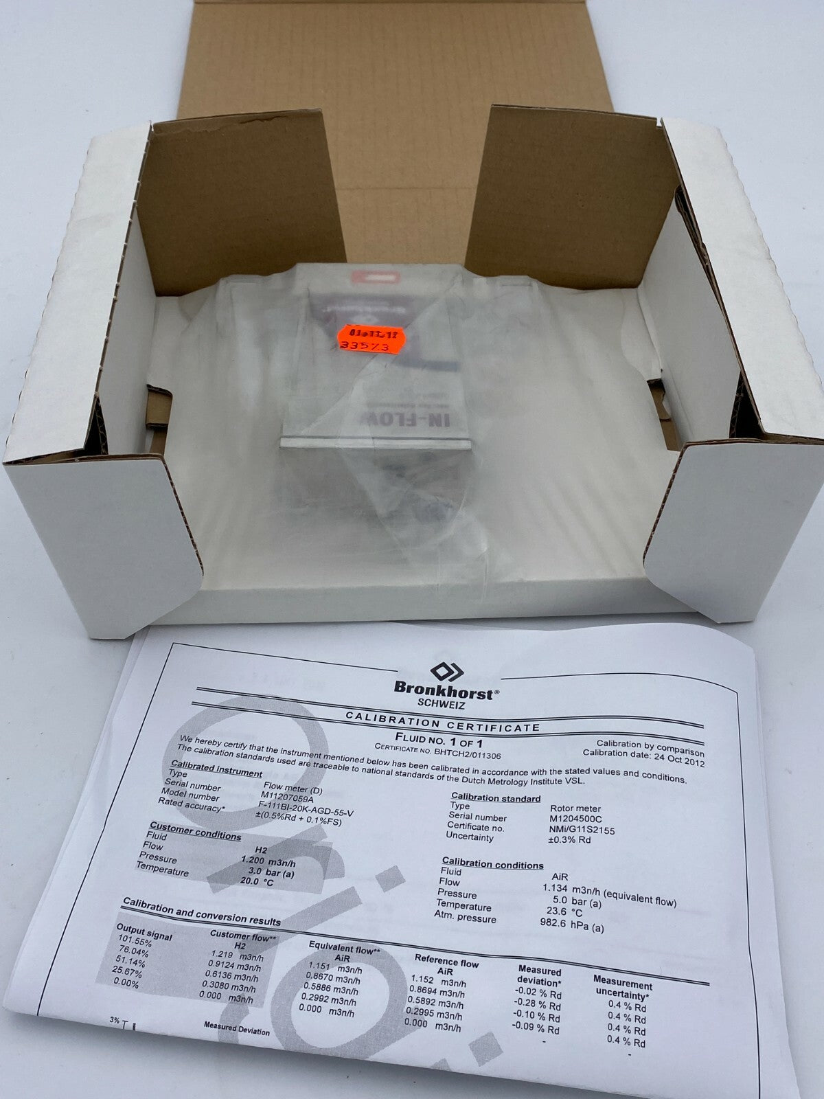Bronkhorst F-111BI In-Flow Debimetre  F-111BI-20K-AGD-55-V