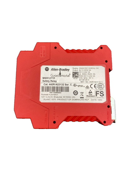 ALLEN-BRADLEY MSR127TP GUARDMASTER 440R-N23132 C SAFETY RELAY