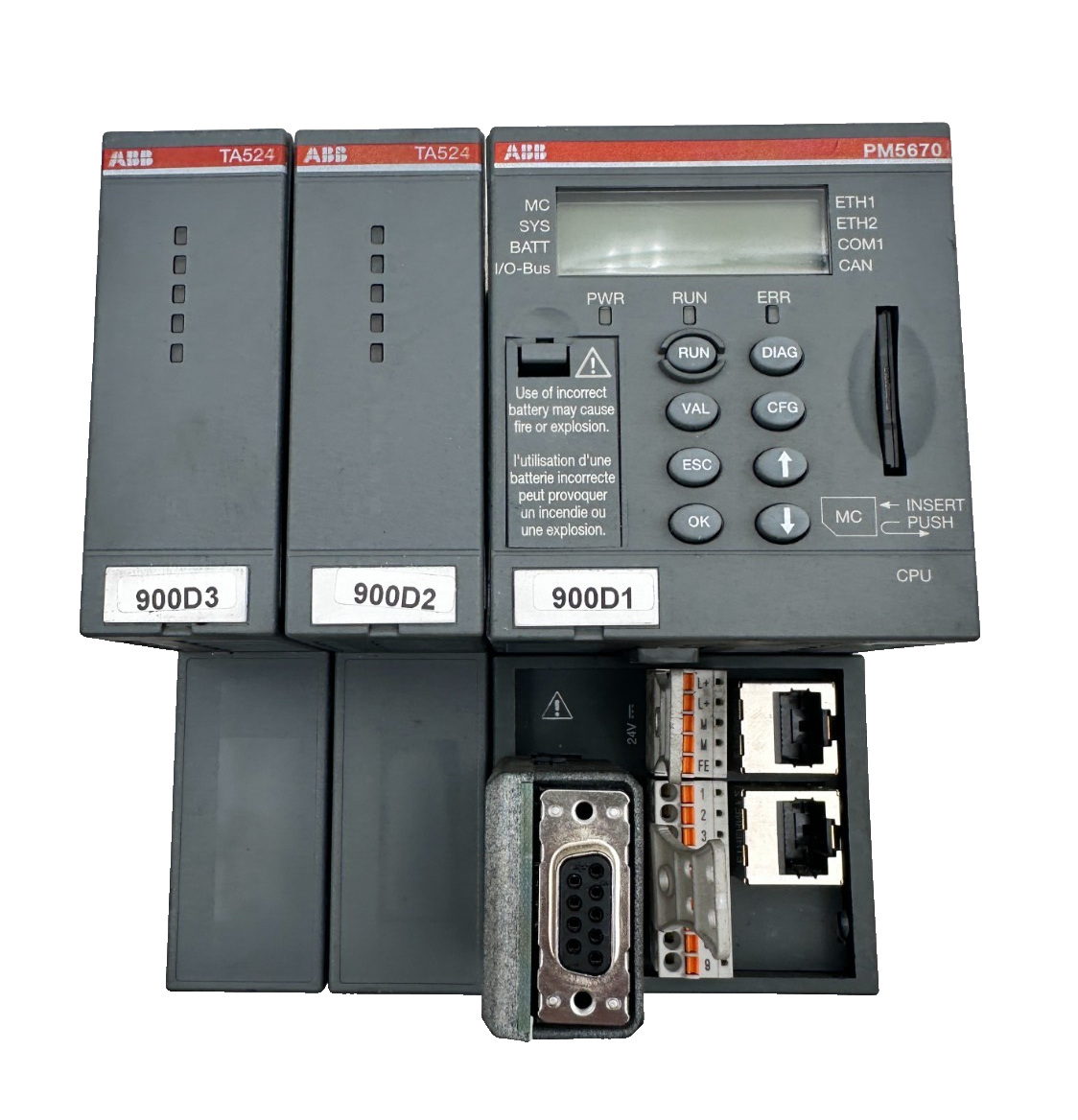 ABB PM5670 1SAP151000R0278 CPU 160MB ETHERNET + TB5620-2ETH + TA524 + AP531