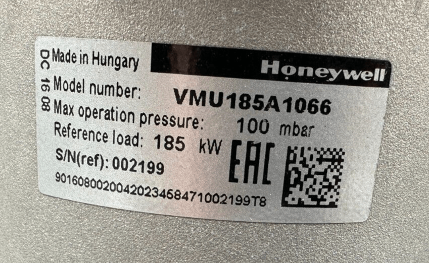 HONEYWELL VMU185A1066 100mbar 185kW - KLR Automation