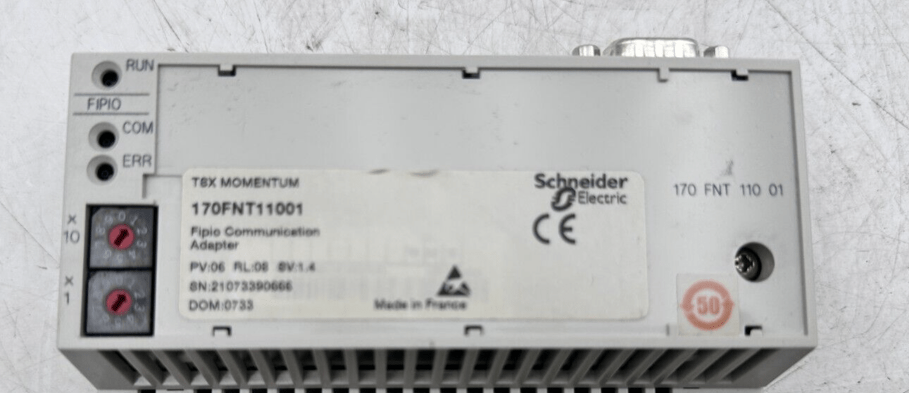 SCHNEIDER ELECTRIC 170FNT11001 FIPIO COMMUNICATION ADAPTER + 170ADM35010 I/O BAS - KLR Automation