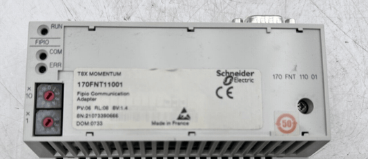 SCHNEIDER ELECTRIC 170FNT11001 FIPIO COMMUNICATION ADAPTER + 170ADM35010 I/O BAS - KLR Automation
