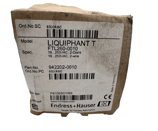 ENDRESS+HAUSER LIQUIPHANT T FTL260 - 0010 942202 - 0010 19 - 253VAC 2 - wire - KLR Automation
