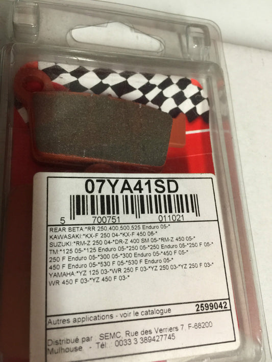 Kit 2 PLAQUETTE FREIN BREMBO ARRIERE 07YA41SD KXF RMZ DRZ TM YZ WR YZF 250 450 