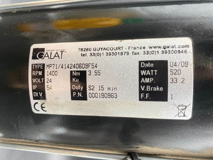 GALAT MP71/414240609F54 1400RPM 3.55Nm 24V 520W + SRT05040G524