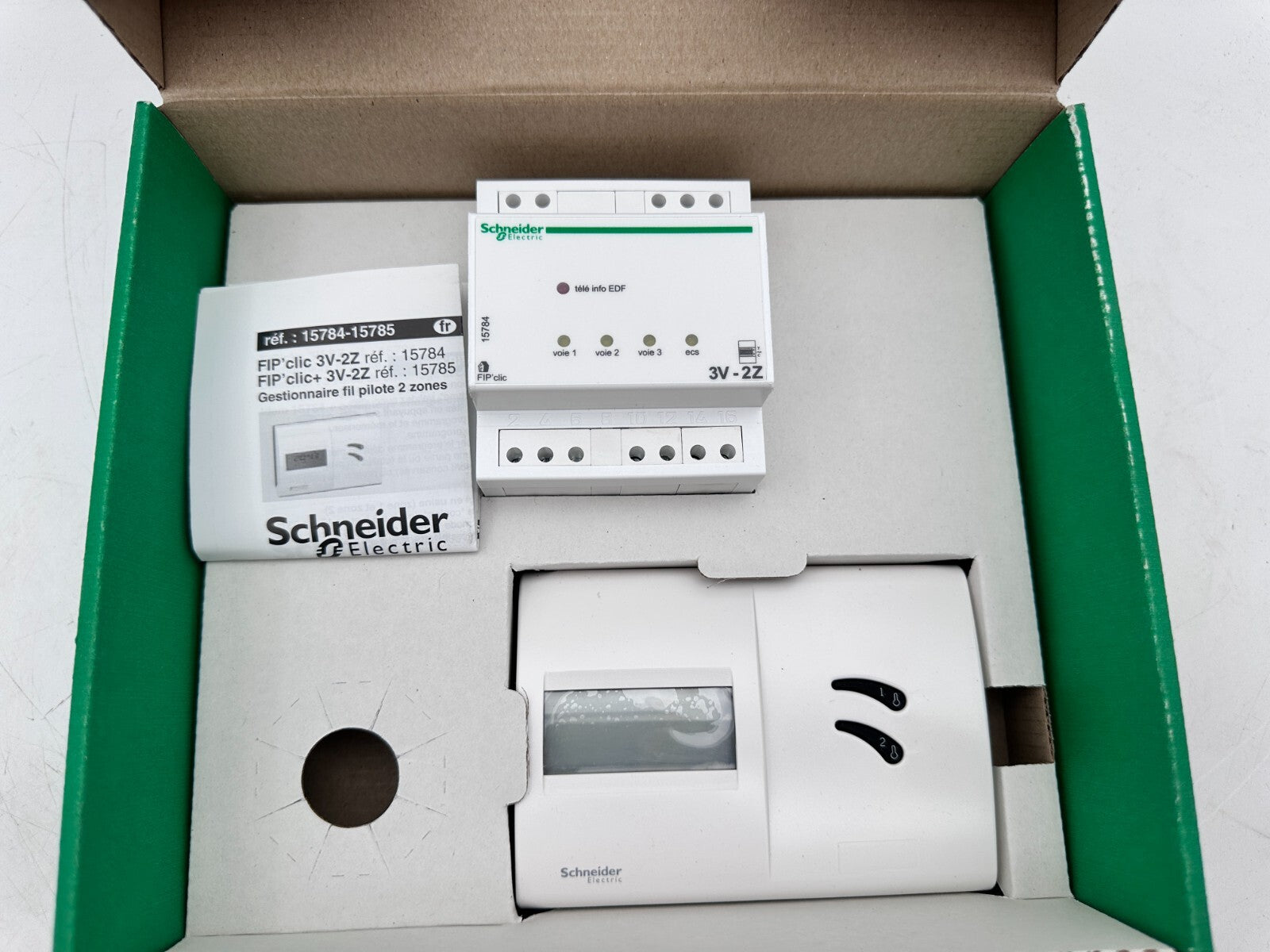 SCHNEIDER ELECTRIC 15784 FIP CLIC 3V 2Z GESTIONNAIRE FIL PILOTE 2 ZONES