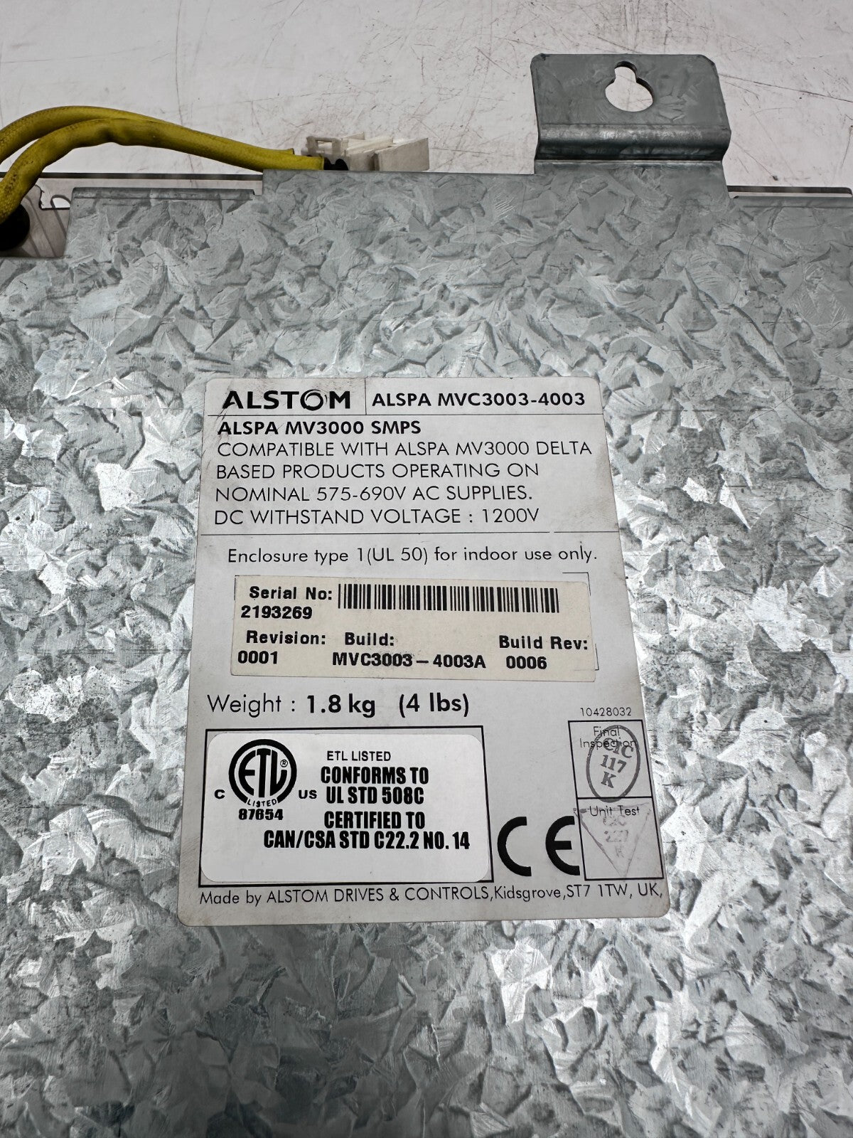 ALSTOM CONVERTEAM GE ALSPA MV3000 SMPS MVC3003 - 4003 - KLR Automation