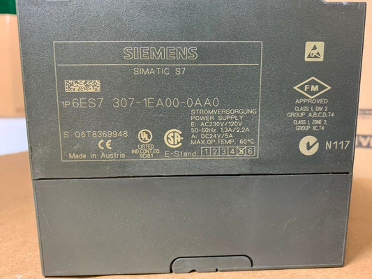 SIEMENS SIMATIC S7 POWER SUPPLY MODULE 6ES7 307 - 1EA00 - 0AA0 - KLR Automation