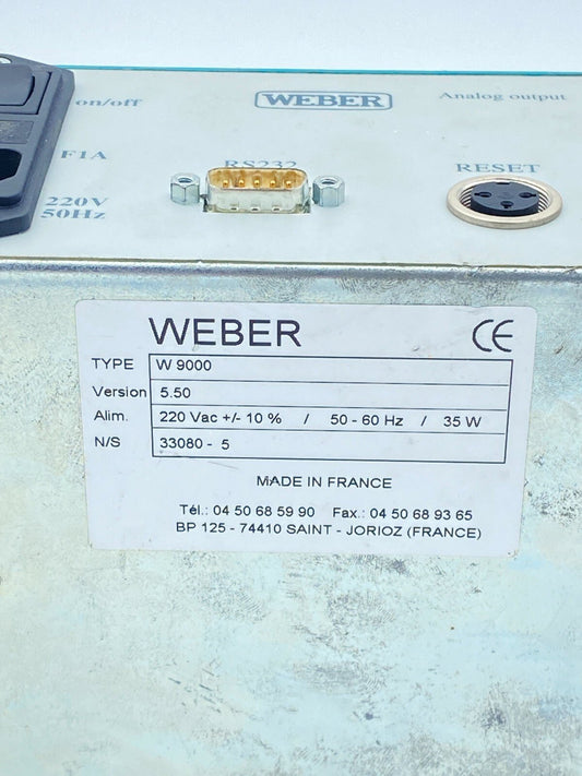 WEBER W9000 CONTROL UNIT VERSION 5.50 - KLR Automation