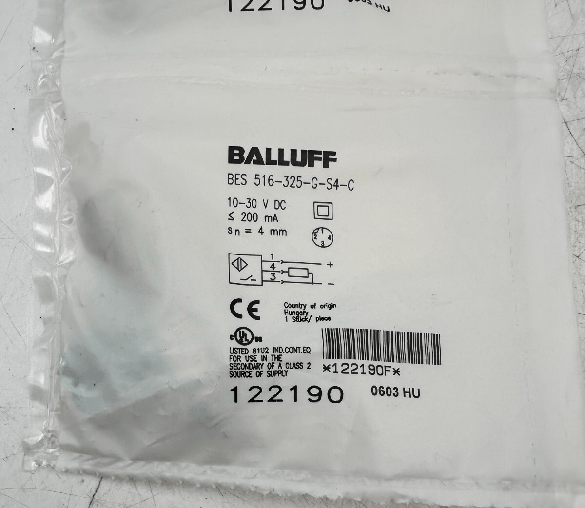 BALLUFF BES 516 - 325 - G - S4 - C 122190 SENSOR PROXIMITY SWITCH x7pc - KLR Automation