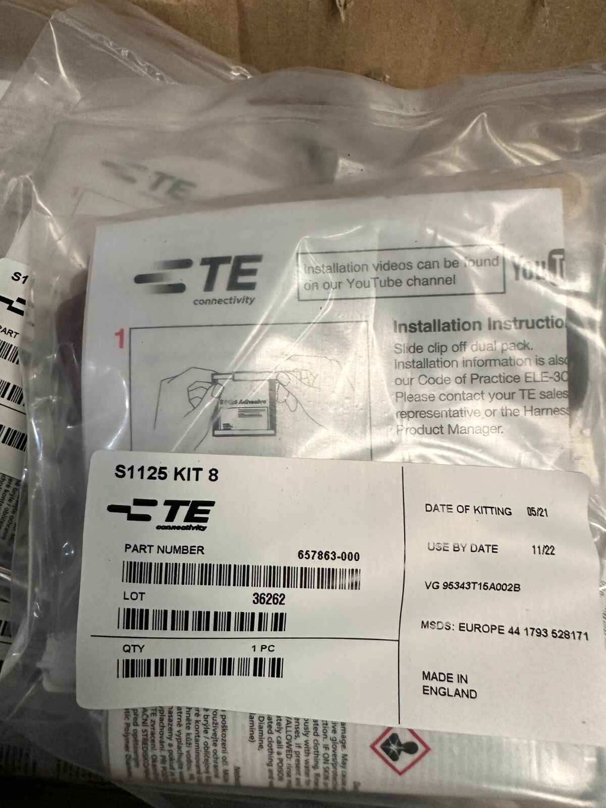 10 pc x TE Connectivity / Raychem Brand S1125 - KIT - 8 Epoxy Adhesive - KLR Automation