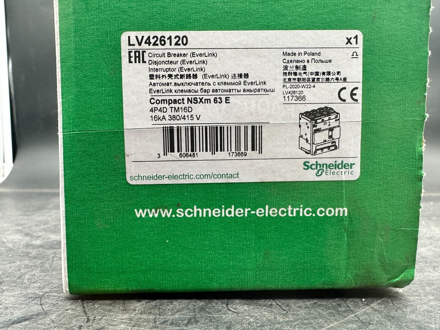Schneider Electric Compact NSXm Circuit Breaker LV426120