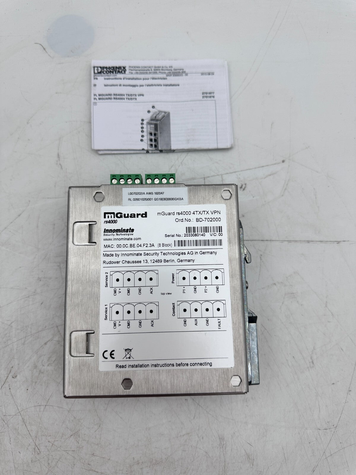 PHOENIX CONTACT MGUARD RS4000 4TX/TX VPN BD - 702000 - KLR Automation