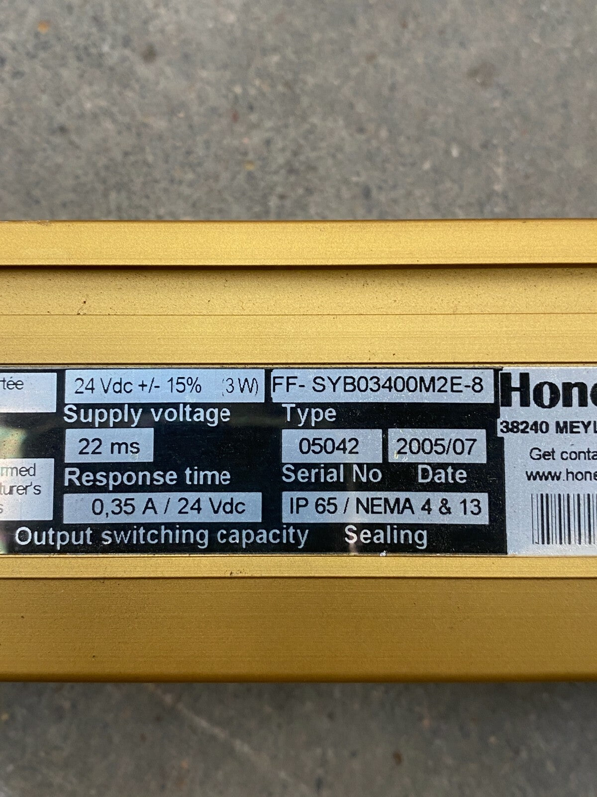 Honeywell FF-SYB03400M2E-8 OPTICAL SENSOR