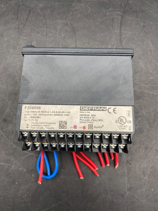 GEFRAN 1650 F304598 1650V - R - RRR - 0 - 1 - 02 - 5 - 00 - 00 - 1 - 00 DOUBLE LOOP PID CONTROLLER - KLR Automation