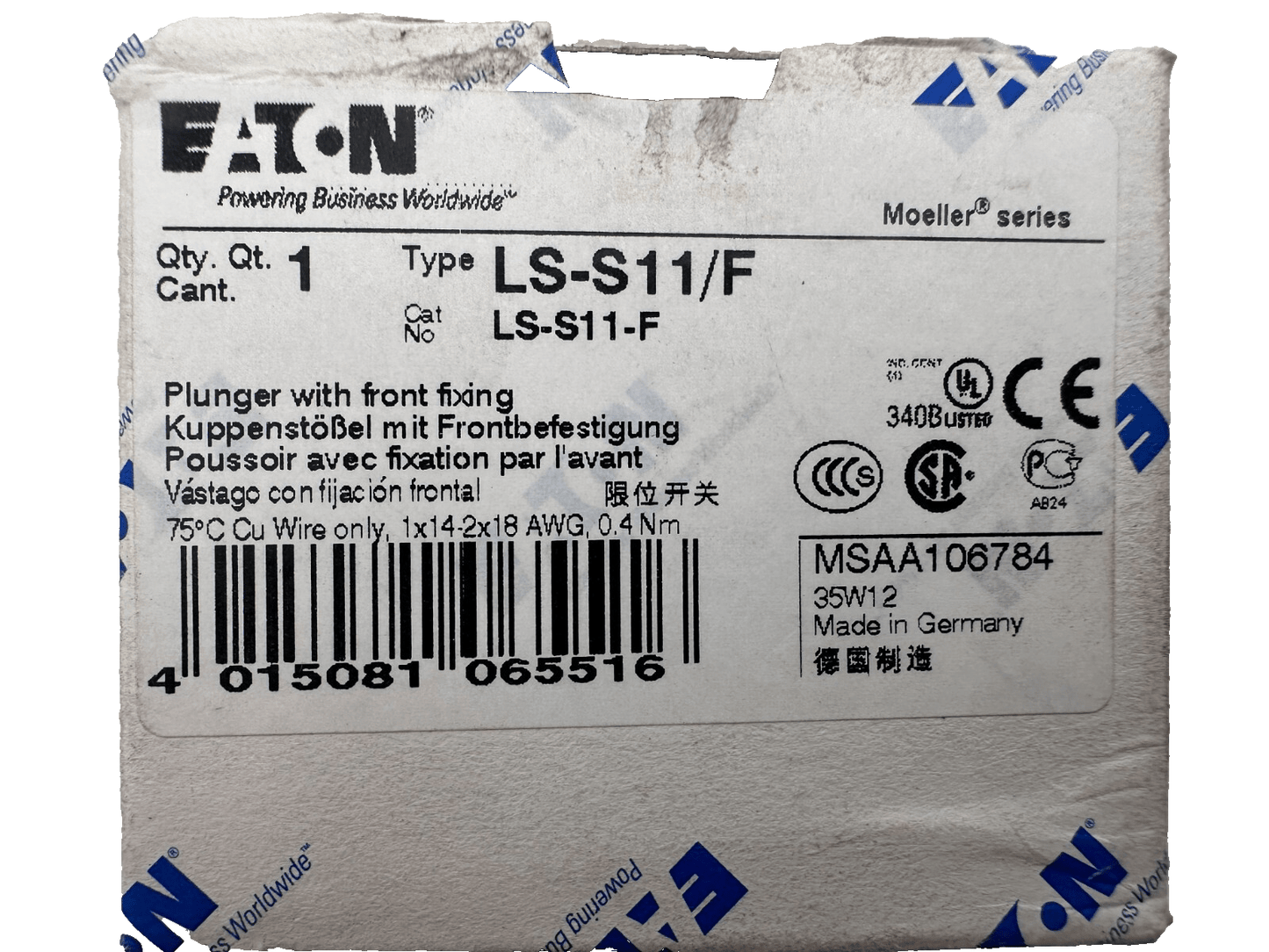 EATON LS - S11/F PLUNGER WITH FRONT FIXING x2pc - KLR Automation