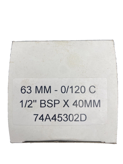 LOT DE 5 DISTRILABO 74A45302D 63mm 0/120 C 1/2" BSP x 40mm THERMOMETRE A CADRAN