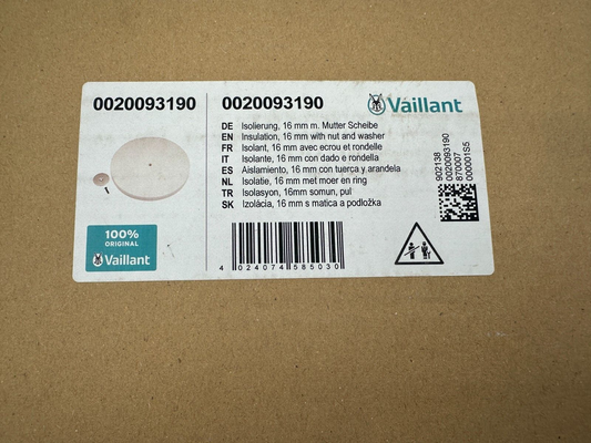 VAILLANT 0020093190 ISOLANT 16 mm AVEC ECROU ET RONDELLE x1pc
