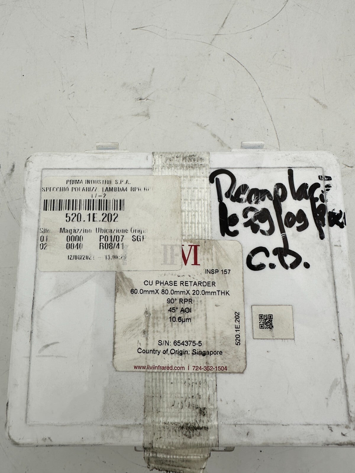 PRIMA CU PHASE RETARDER 520.1E.202 II-VI-P RPR 60mm x 80mm x 20mm