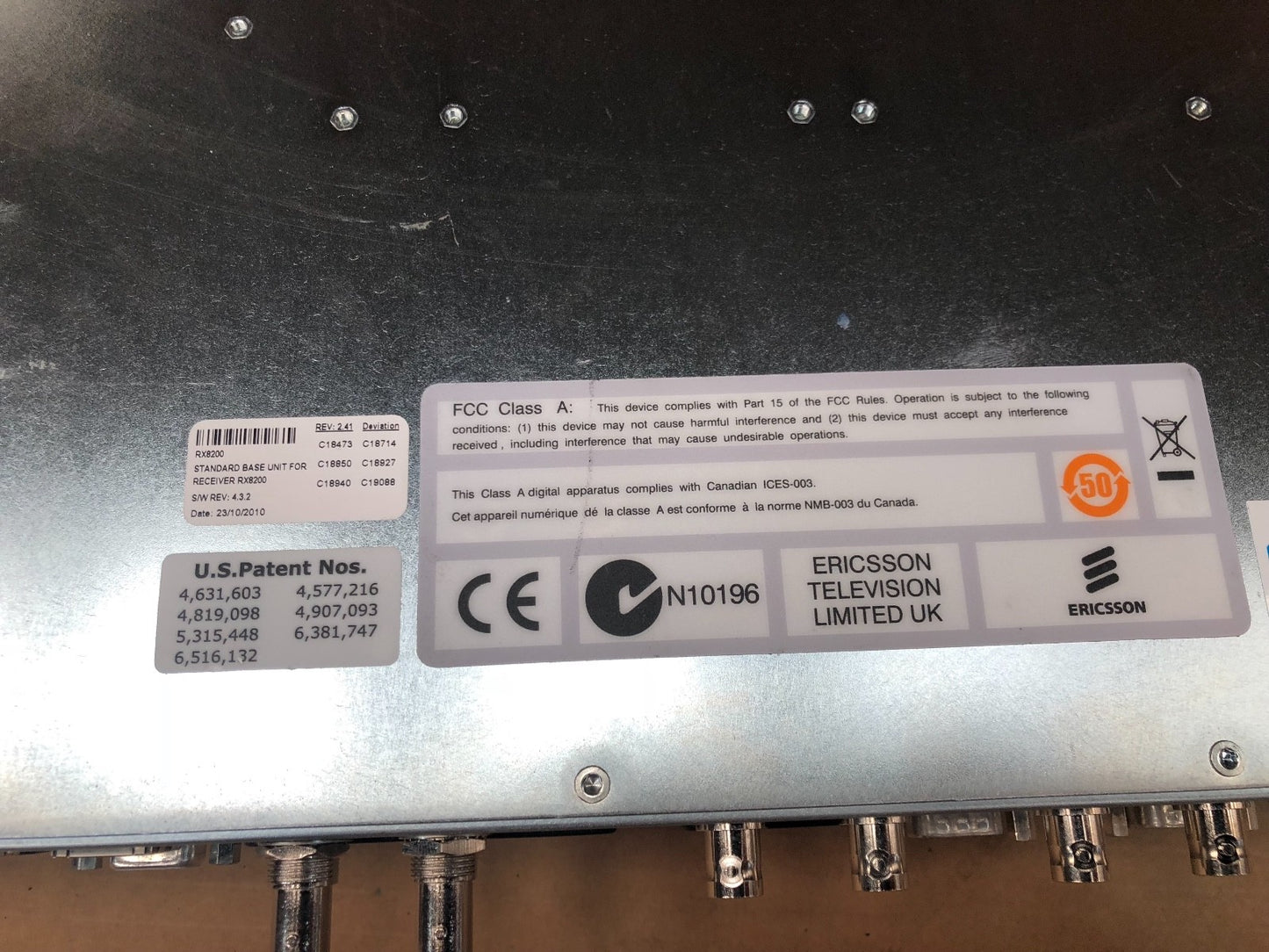 1 x Ericsson Tandberg RX8200 Receiver 4.3.2 Decoding Modular Satellite - KLR Automation