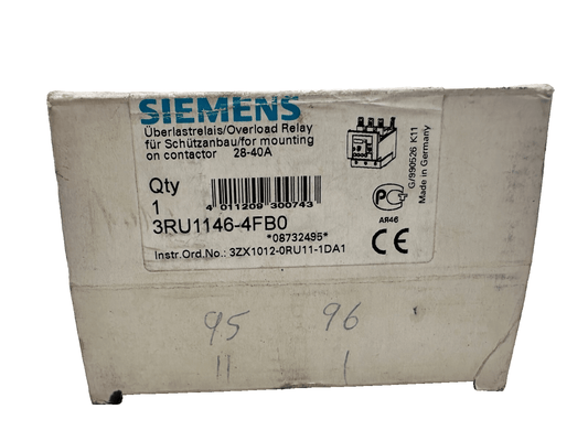 SIEMENS 3RU1146 - 4FB0 OVERLOAD RELAY 28 - 40A - KLR Automation