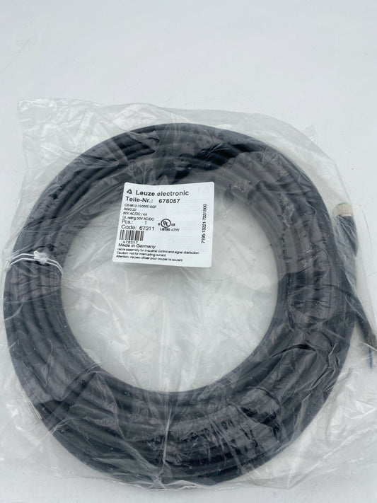678055 LEUZE CONNECTOR CABLE, M12, FEMALE, STRAIGHT, 5 PIN, A CODED