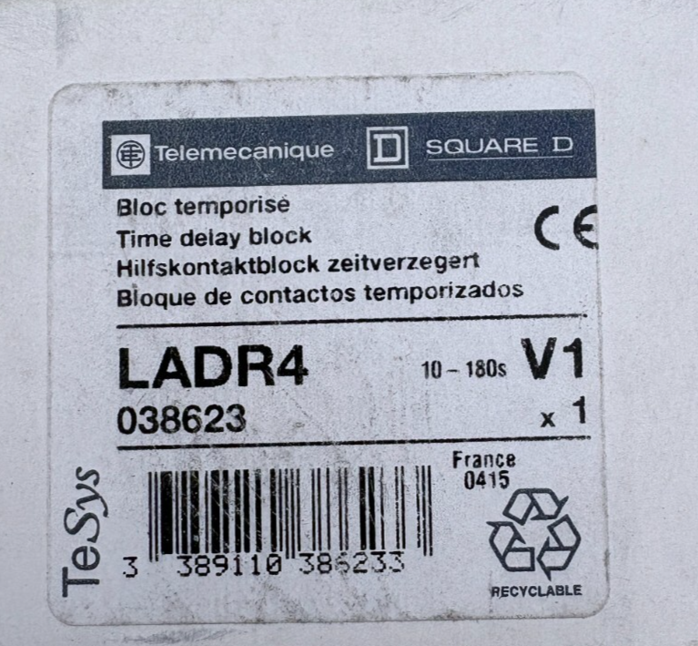 TELEMECANIQUE BLOC TEMPORISE LADR4 x1