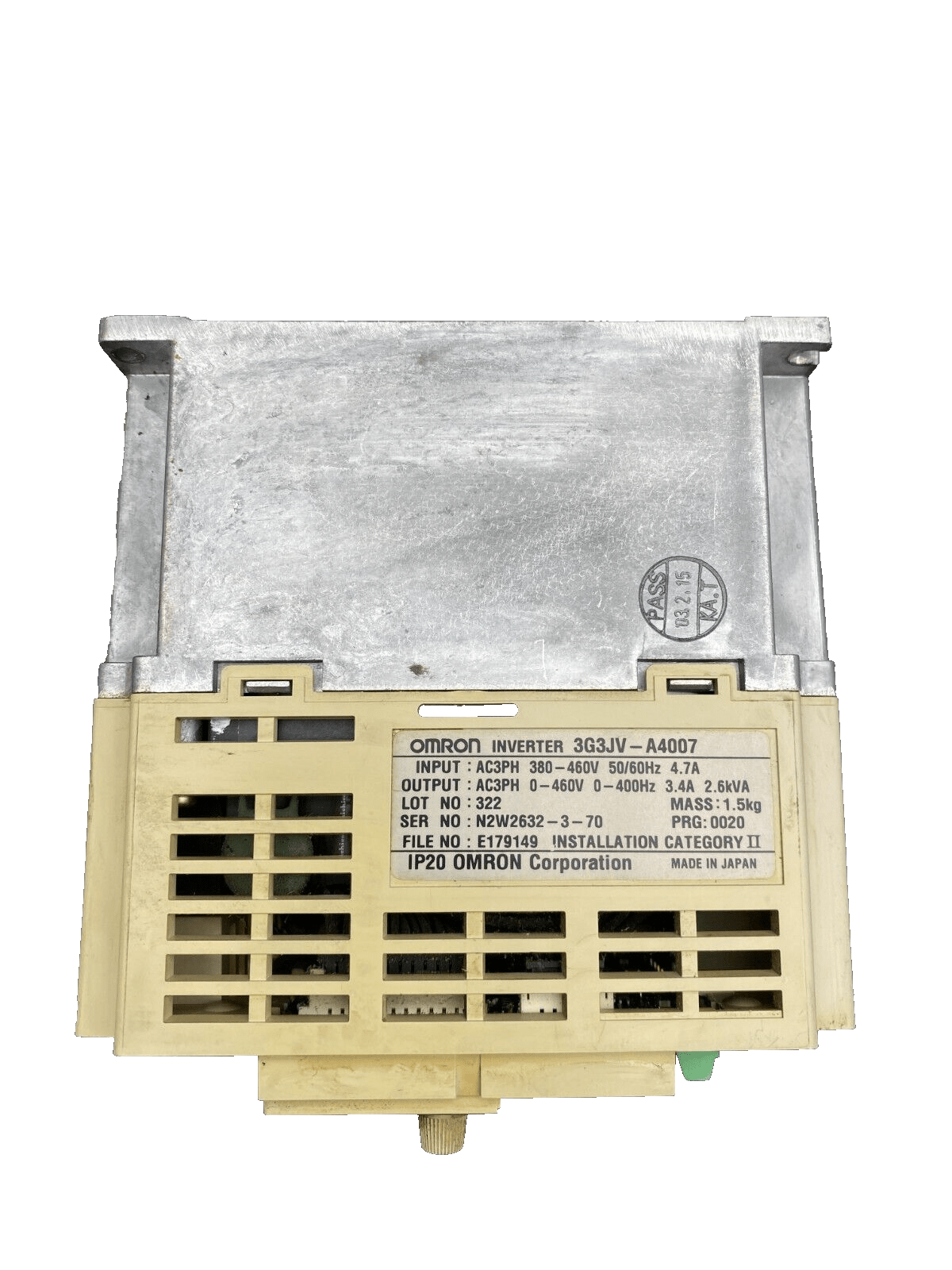 OMRON 3G3JV - A4007 AC3PH 380 - 460V 4.7A INVERTER - KLR Automation