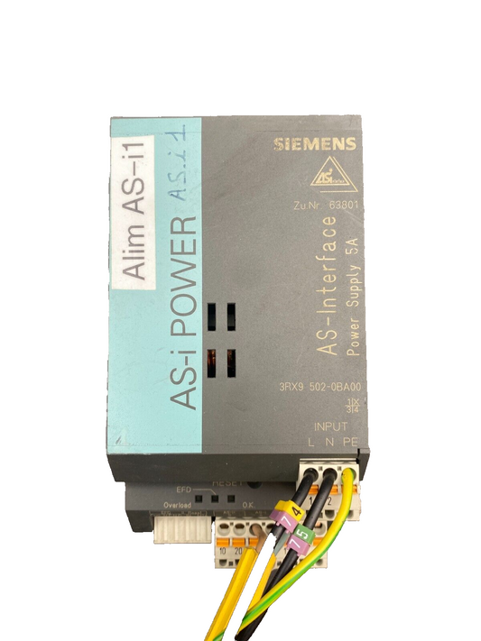 SIEMENS AS INTERFACE POWER SUPPLY 5A 3RX9502-0BA00