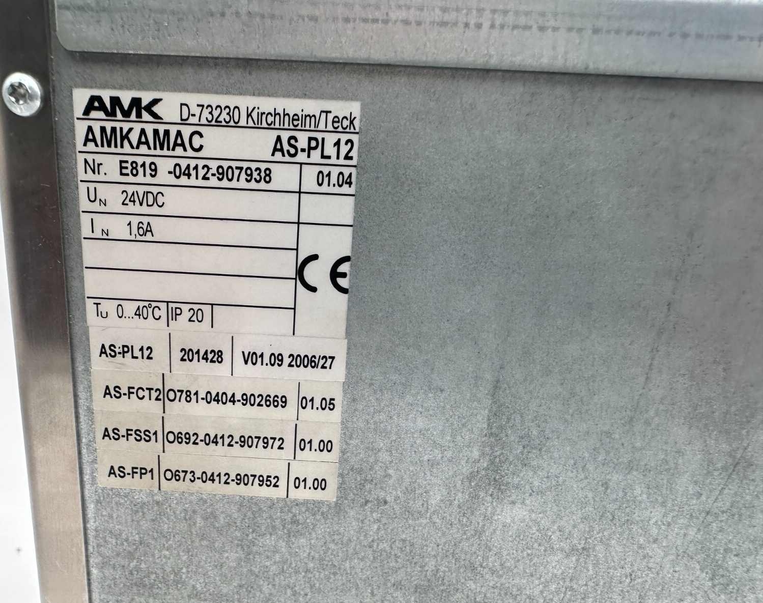 AMK SYMAC AMKASYN AS-PL12 VERSION 01.04 + AS-FCT1 + AS-FSS1 + AS-FP1