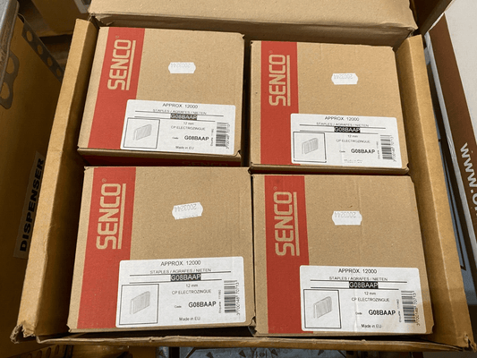 SENCO G08BAAP AGRAFES 12mm CP ELECTROZINGUE BOITE DE 12000pcs CARTON DE 96000pcs - KLR Automation