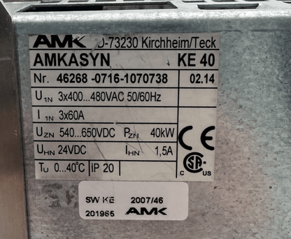 AMK AMKASYN KE 40 40kW VERSION 02.14 VARIATEUR DE FREQUENCE - KLR Automation