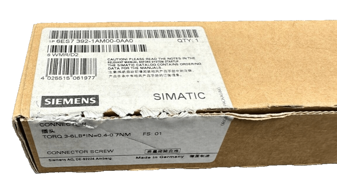 SIEMENS 6ES7392 - 1AM00 - 0AA0 SIMATIC CONNECTOR SCREW - KLR Automation