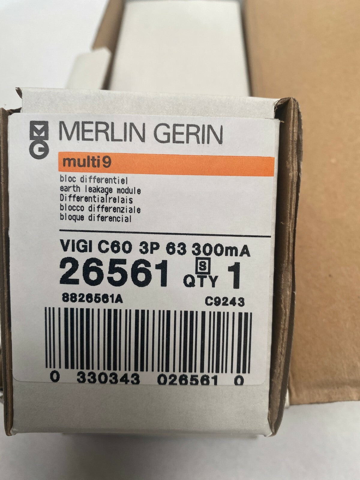 Merlin Gerin Schneider multi 9 vigi c60 26561