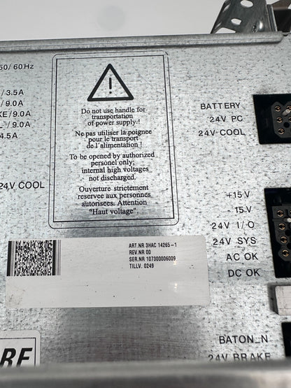 ABB DSQC 539 SR92B130 3HAC 14265-1 ALIMENTATION
