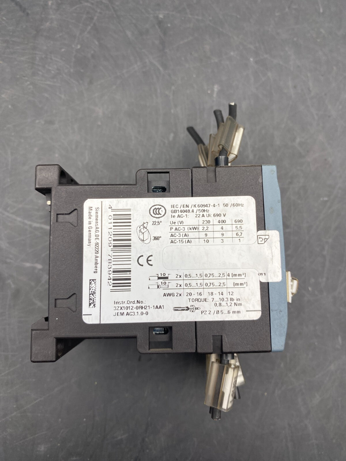 LOT OF 2 SIEMENS 3RT2026 - 1BB40 + G/150902 E02 + SIEMENS 3RT2016 - 1BB41 CONTACTOR - KLR Automation