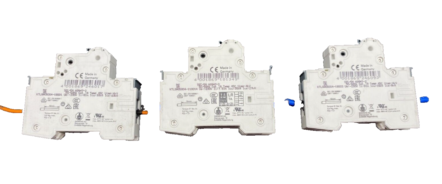 SIEMENS 5SY6103-7 MCB C3 + 5SY4104-7 MCB C4 +5SY6125-7 MCB C25 CIRCUIT BREAKER