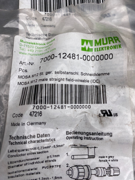 LOT DE 3 MURR ELEKTRONIK 7000-12481-0000000 + 1pc x 7000-08321-0000000