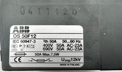 ABB OS 50F12 SECTIONNEUR A FUSIBLE - KLR Automation