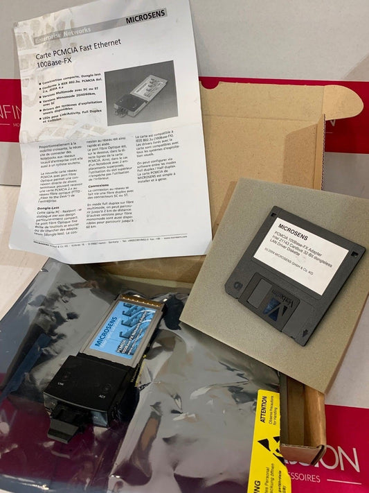 Microsens Ethernet PCMCIA Fiber Adapter Card 32 - bit CardBus 100BASE - FX 1300nm - KLR Automation