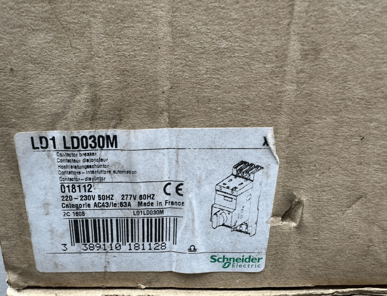 SCHNEIDER ELECTRIC LD1LD030M 018112 CONTACTEUR DISJONCTEUR - KLR Automation