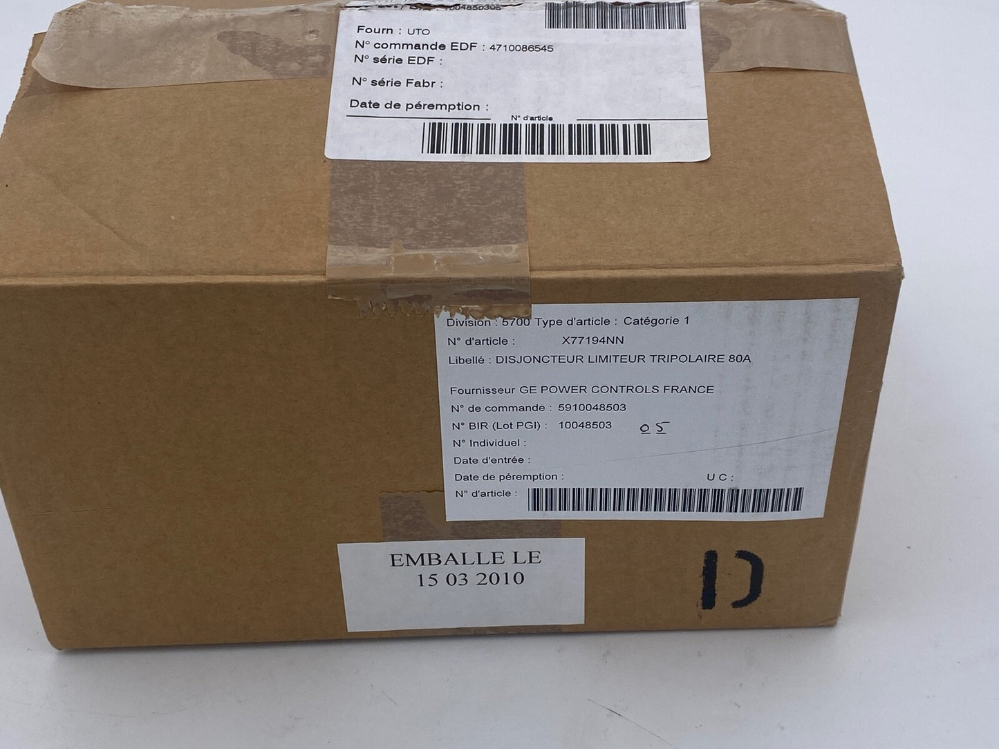 GE General Electric Record D125 ABB Disjoncteur X77194NN 80A - KLR Automation