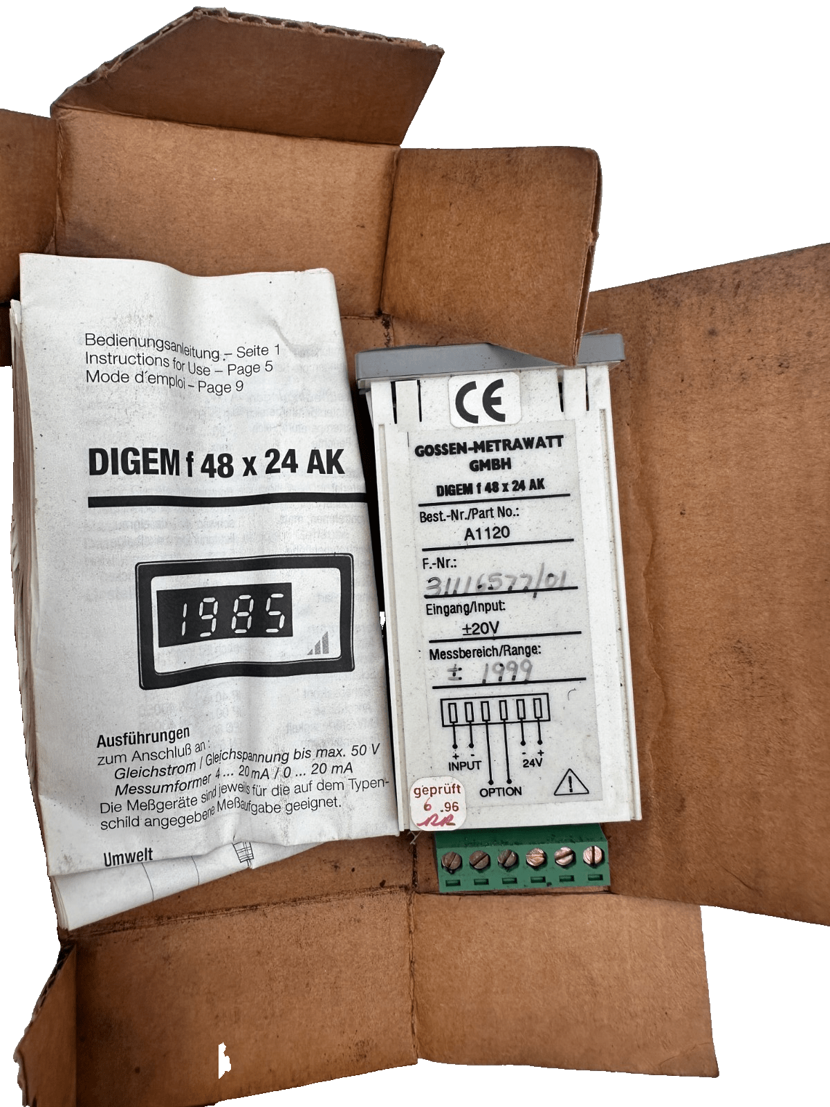 GOSSEN - METRAWATT DIGEM F48x24 AK - KLR Automation