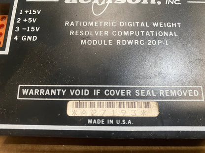 Acrison Ratiometric Digital Weight Resolver Computational Module RDWRC - 20P - 1 - KLR Automation