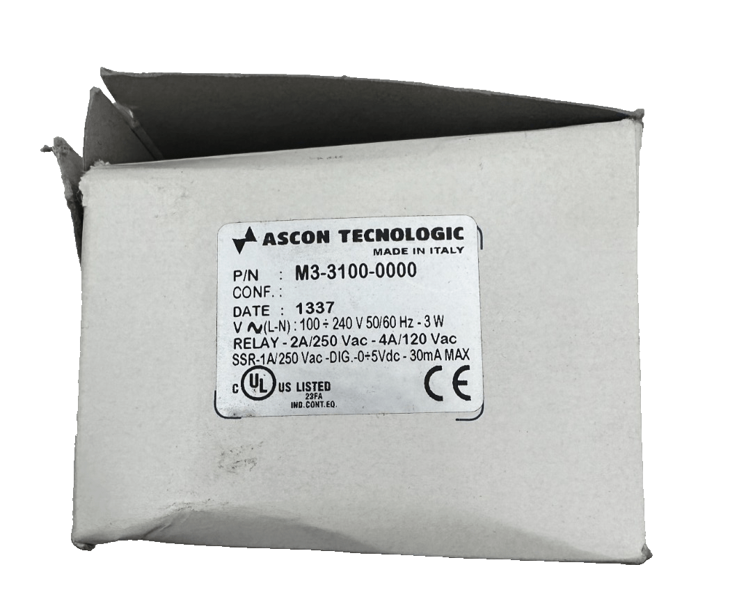 ASCON TECHNOLOGIC M3 - 3100 - 0000 100 - 240V 3W TEMPERATURE CONTROLLER 1/16 DIN 48x48 - KLR Automation