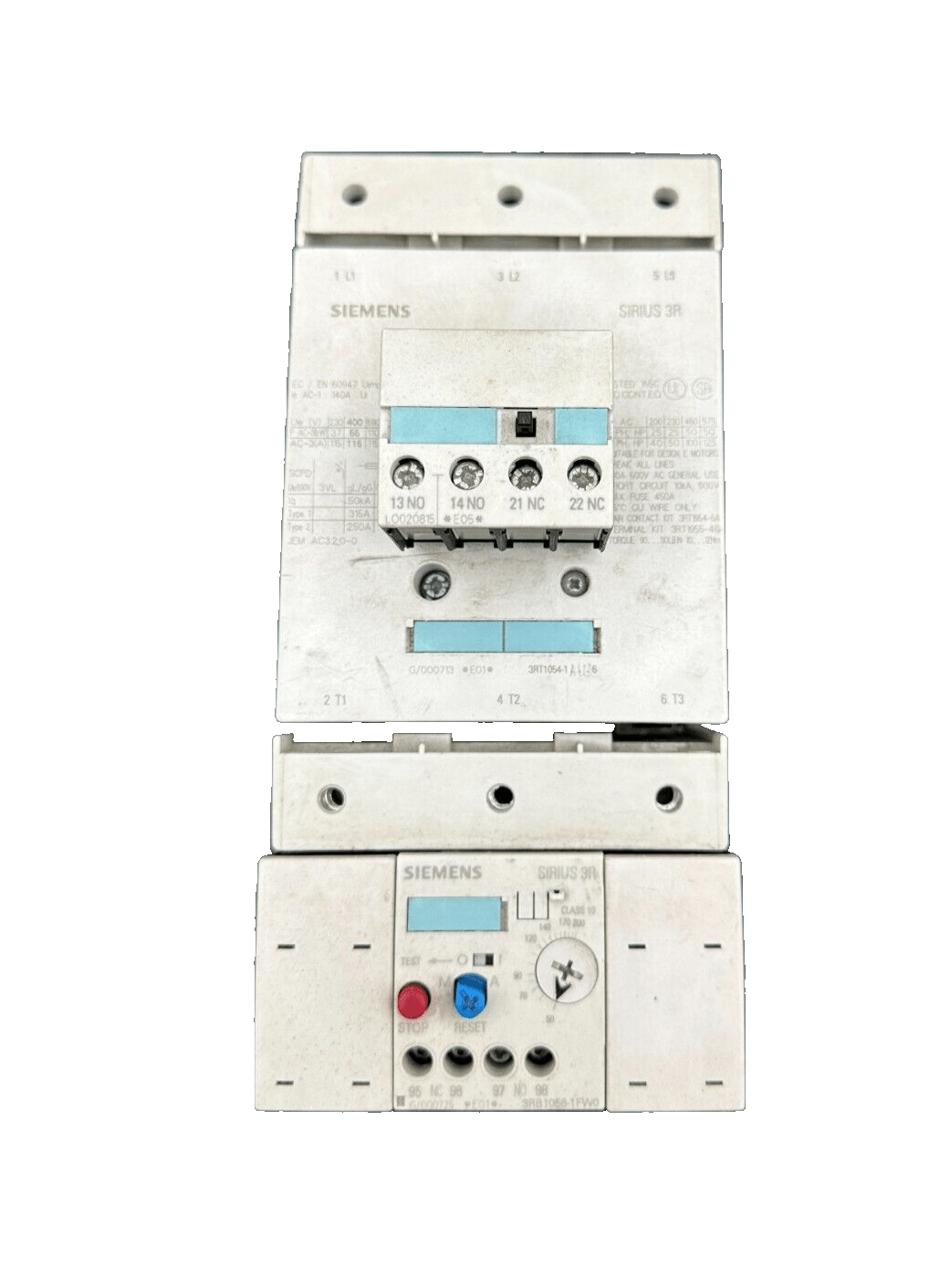 SIEMENS SIRIUS 3RT1054 - 1 + 3RB1056 - 1 FW0 + 3RH1921 - 1MA11 - KLR Automation